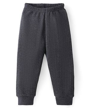 Babyhug Cotton Full Length Thermal Leggings Solid - Grey