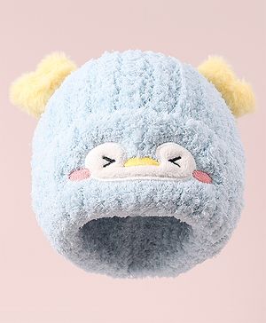 Babyhug Woolen Cap with Applique - Blue