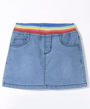 Babyhug Denim Stretchable Skirt - Blue