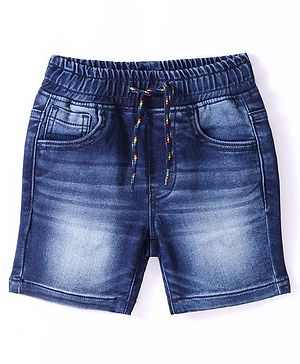 UCB Woven Knee Length Denim Shorts - Dark  Blue