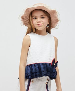 One Friday Sleeveless Bow Detailed  Top - Off White