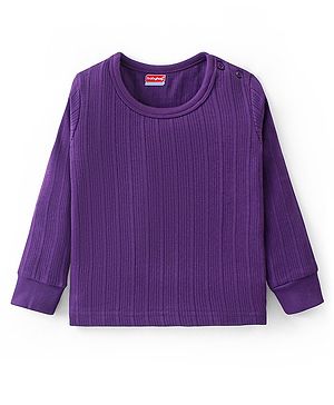 Babyhug Full Sleeves Solid Colour Thermal Vest - Purple