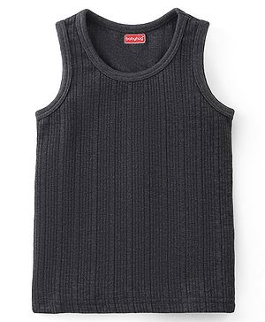 Babyhug Cotton Sleeveless Pull Over Thermal Vest - Dark Grey