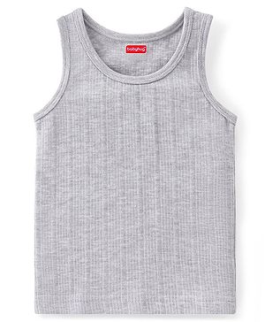 Babyhug Pull Over Sleeveless  Thermal Vest Solid Colour - Grey