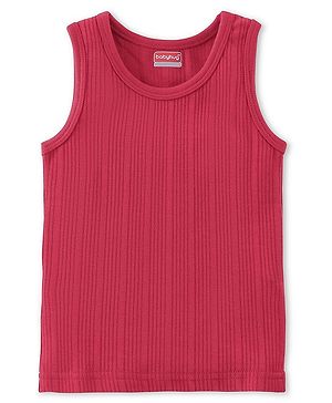 Babyhug  Pull Over Sleeveless Thermal Vest Solid Colour - Red