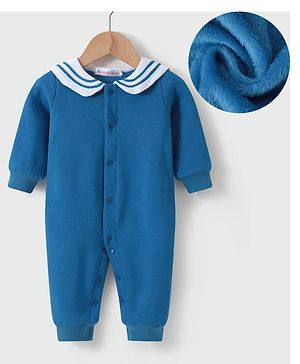 Kookie Kids Winter Full Sleeves Romper with Sailor Neck - Blue