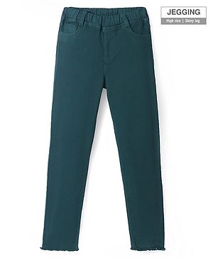 Pine Kids Denim Full Length Solid Jegggins - Teal Blue
