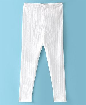 Kanvin Cotton Knit Solid Colour Thermal Pant - Off White