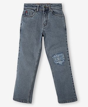 Ed-a-Mamma Mild Distressed Denim Jeans - Blue