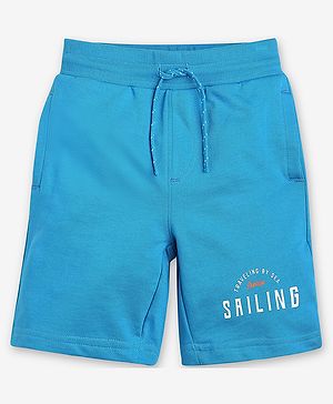 Ed-a-Mamma Placement Sailing Text Printed Shorts - Blue