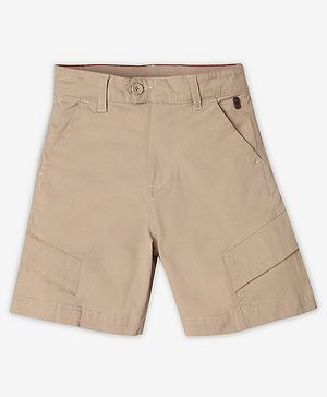 Ed-a-Mamma Cotton Solid Shorts - Beige