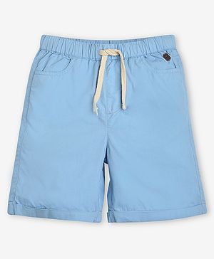 Ed-a-Mamma Cotton Solid Shorts - Blue