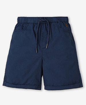 Ed-a-Mamma Cotton Solid Shorts - Blue