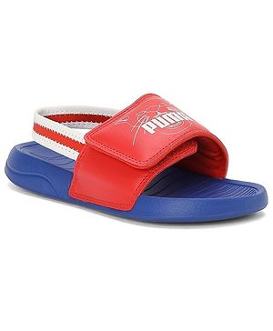 PUMA Brand Logo Detailed Backstrap Popcat 20 Backstrap V1 Flip Flops - Royal Sapphire Warm Earth & White