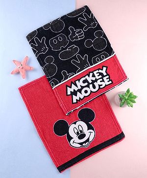 Babyhug Disney Terry Woven Mickey Mouse Digital Printed Towel L 33.02 X B 25.4 cm - Black