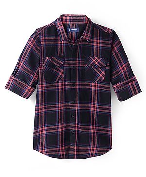 Pine Kids Cotton Woven Full Sleeves Checked Shirt- Multicolour