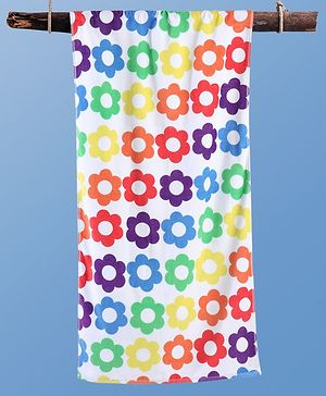Pine Kids Terry Woven Towel & Wrapper Floral Print L 60 x B 120 cm - Multicolor