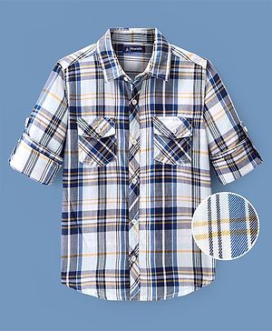 Pine Kids Cotton Woven Full Sleeves Checks Shirt- Multicolor