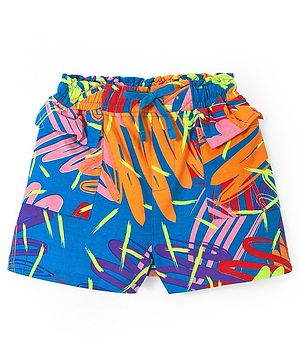 Pine Kids Cotton Knit Mid Thigh Printed Shorts - Multicolour