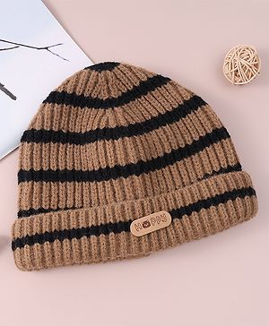 Babyhug Cable Knitted Woollen Cap Brown