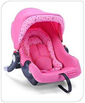 Babyhug Onyx Car Seat Cum Carry Cot With Rocking Base & Aluminium Handle - Pink - 67 x 42 x 55 cm Pink