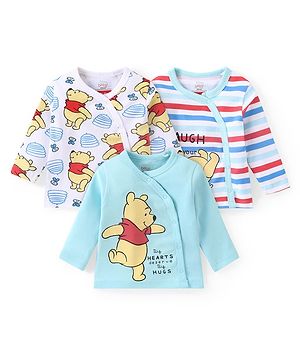 Babyhug Disney Interlock Cotton Knit Full Sleeves Jhablas With Winnie The Pooh Graphics - Multicolour