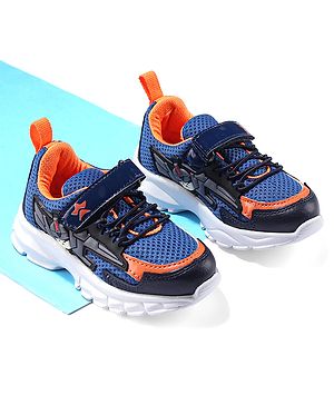 Cute Walk by Babyhug Sneakers With Velcro Closure with Cartoon Applique - Blue