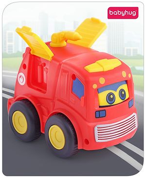 Babyhug Friction Powered Eye Rolling Fire Rescue Truck - Red
