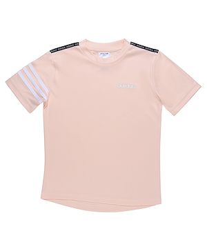 Adidas Kids Knit Half Sleeve Striped T-Shirt - Pink