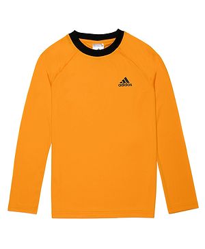 Adidas Kids Knit Full Raglan Sleeves T-Shirt With Logo Print - Golden