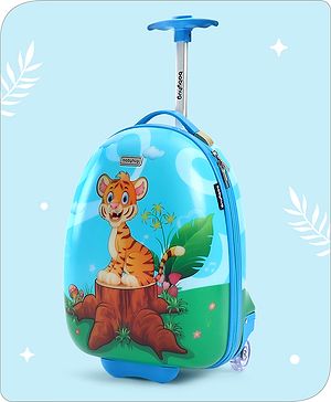 Babyhug Trolley Bag Tiger Print Blue -16 Inches