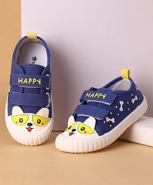 Cute Walk by Babyhug Casual Shoes with Velcro Closure & Bear Print - Blue