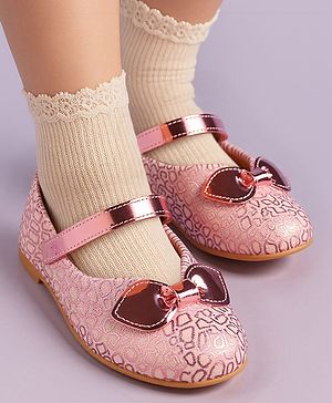 Cute Walk by Babyhug Ballerina with Velcro Closure & Bow Applique - Pink