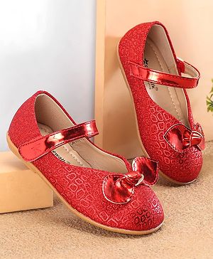 Cute Walk by Babyhug Ballerina with Velcro Closure & Bow Applique - Red