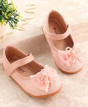 Cute Walk by Babyhug Ballerina with Velcro Closure & Bow Applique - Pink