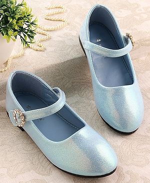 Cute Walk by Babyhug Ballerina Buckle Closure With Floral Applique- Blue