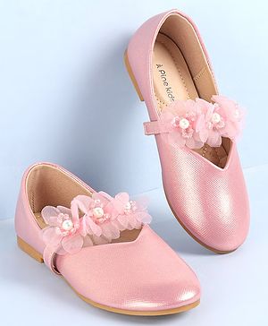 Pine Kids Slip On Ballerina with Corsage Applique -   Pink