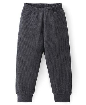 Babyhug Full Length Solid Color Thermal Pant-Dark Grey
