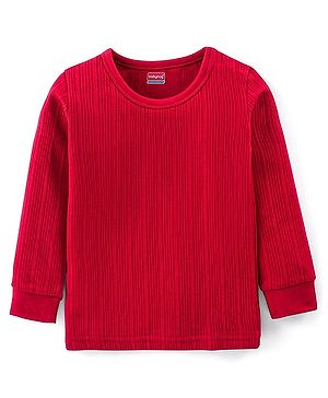 Babyhug Pull Over Full Sleeve Solid Color Thermal Vest - Red