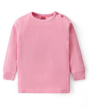 Babyhug Full Sleeves Solid Color Pullover Thermal Vest - Pink