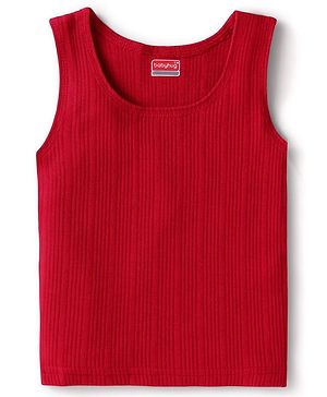Babyhug Knit Sleeveless Solid Thermal Vests - Red
