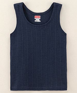 Babyhug Pull Over Sleeveless Thermal Vest Solid Colour - Navy Blue
