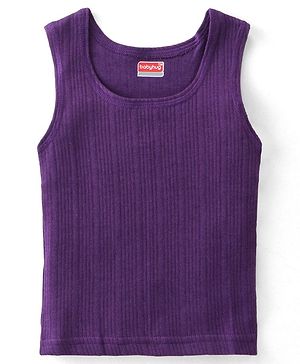 Babyhug Sleeveless Solid Colour Thermal  Pullover Vest - Purple