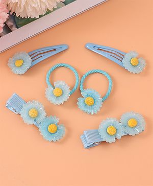 Babyhug  Free Size  Hair Pins & Clips  with Floral Applique - Blue