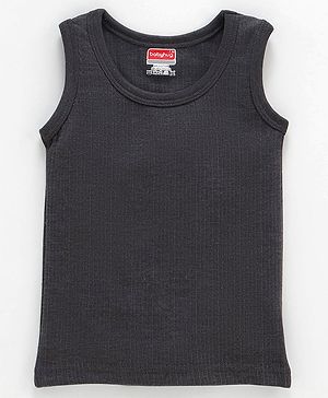 Babyhug Pull Over Sleeveless Solid Thermal Vest  - Dark Grey
