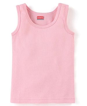 Babyhug Sleeveless Pull Over Solid olour Thermal Vest - Pink