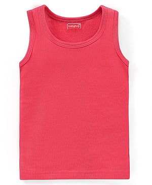 Babyhug Pull Over Sleeveless Thermal Vest Solid Colour - Coral