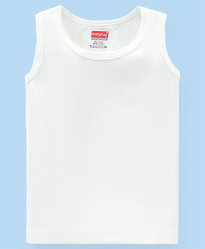 Babyhug Pull Over Sleeveless Solid Color Thermal Vest - Off White
