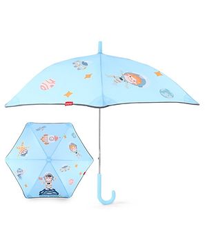 Babyhug Umbrella With Space Themed Print  - Blue