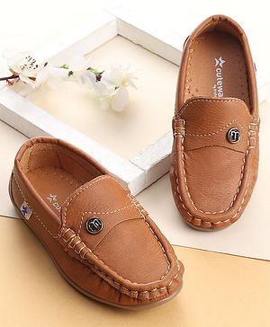 Cute Walk By Babyhug Slip On Formal Shoes -Brown